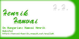 henrik hamvai business card